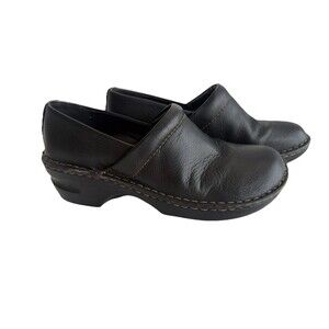 Sonoma Black Leather Clogs Size 10 M Heel Drag